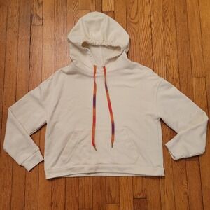 Madewell Rainbow Drawstring Hoodie Sweatshirt M Athleisure Lounge Cozy Layering‎